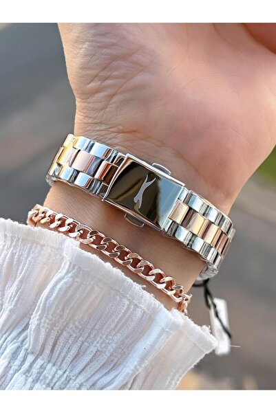 Slazenger Steel Cord 5 Atm Water Resistant 2 Years Warranty Women's Wristwatch with Bracelet Gift Esl.1915.3.03