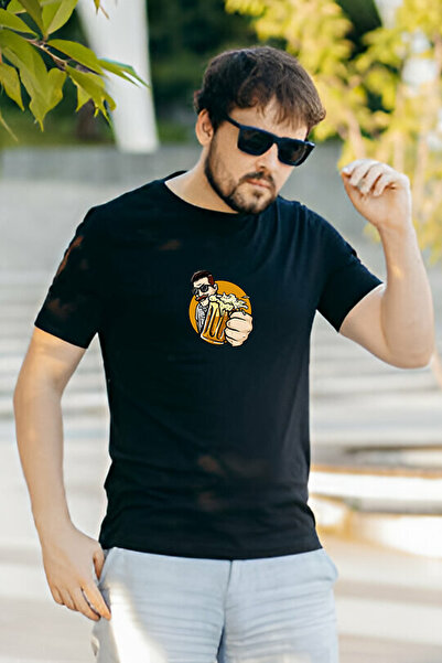 Beer man Baskılı Oversize Tshirt