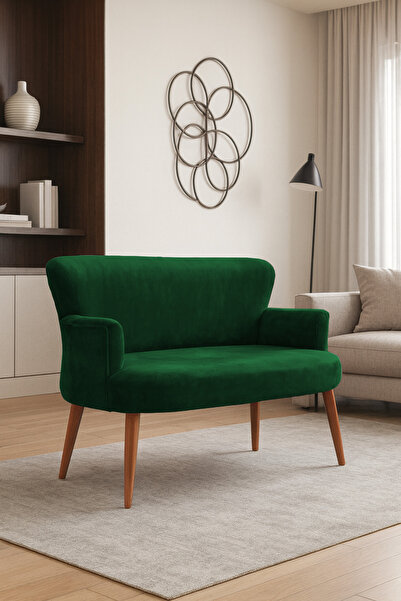 Azra Mobilya Roma Modern İkili Koltuk - Babyface Kumaş - Kapitonesiz - Ahşap ...