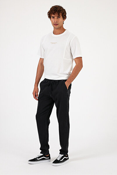 VENA Erkek David Black Beli Еластичні штани Slim Fit Jogger Pantolon - Чорні