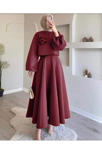 Esre Store 3028 - طقم غوص تيسيتير مكون من قطعتين باللون الأحمر الداكن B-1