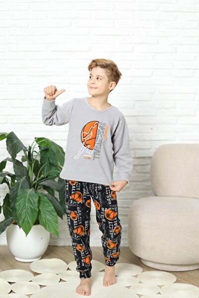 Mutlu City Yeni Stil Sonbahar/Kış Erkek Çocuk Basketball Desenli Polar Pijama...