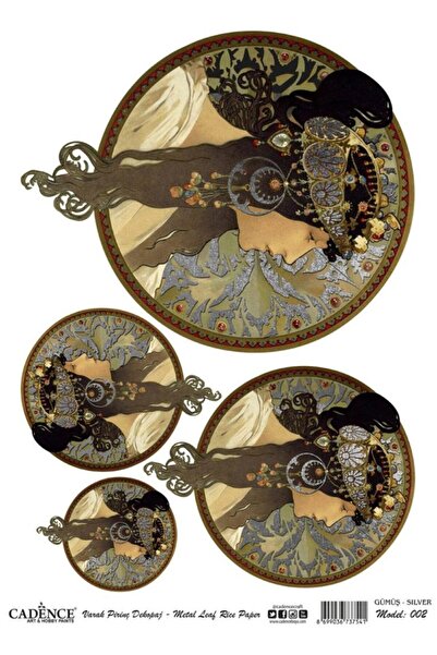 Cadence Patterned Silver Leaf Brass Decorative Paper - Model 002