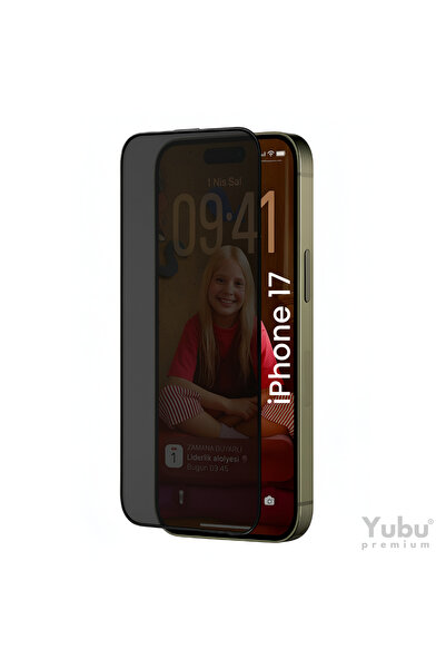 yubu Apple iPhone 17 Premium Temperli Cam Privacy Hayalet Tam Kaplayan Kırılm...