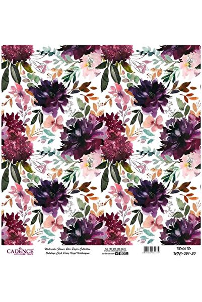 Cadence Watercolor Flower Rice Decoupage Paper - Wfc-024