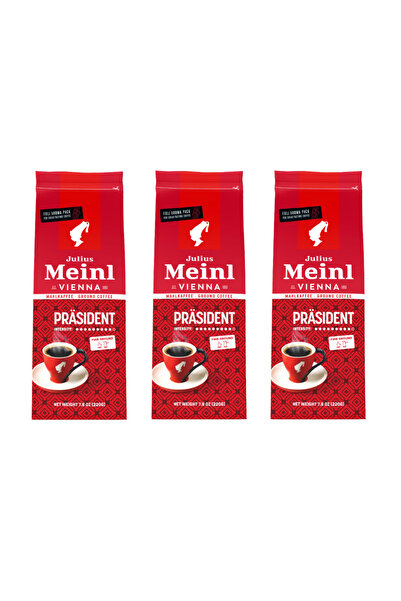 Julius Meinl Αλεσμένος καφές Praesident, 3 τεμάχια x 220 g
