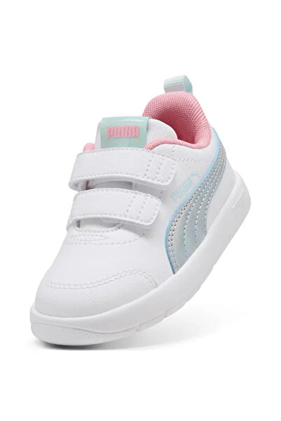 Puma Детски бели ежедневни обувки Courtflex V3 Spacebelle Vinf 404346-01
