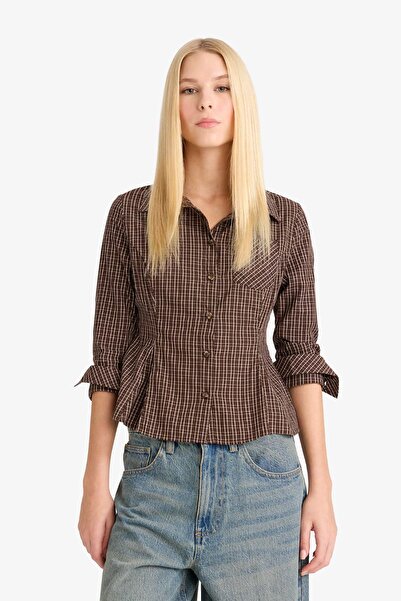 DeFacto Coool Fitted Poplin Uzun Kollu Gömlek G1004AX25AU