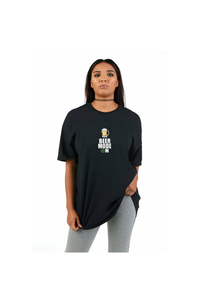 Beer Mood Baskılı Oversize Tshirt