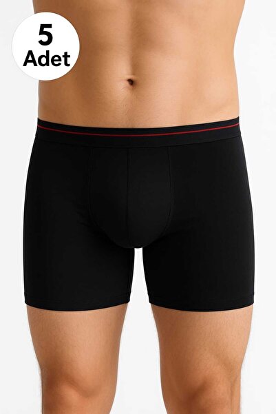 SEDEF YILDIZ Μαύρο ελαστικό ύφασμα Ανδρικό Μπόξερ 5 Τεμάχια