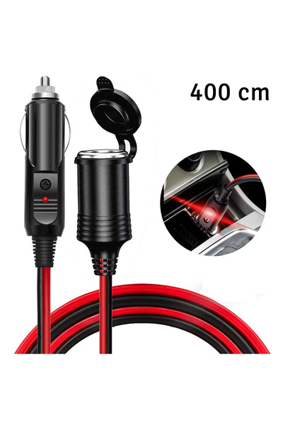 zola Prelungitor pentru bricheta auto, 12V, lungime 400 cm, plastic si cupru, husa de protectie