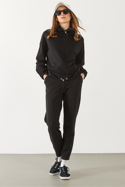 VENA Norah Μαύρο Άνετο Φούτερ