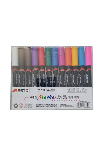 BESTDI Set of 12 Paint-based Markers, with round tip for any surface