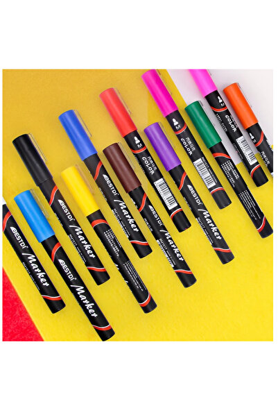 BESTDI Set of 12 Paint-based Markers, with round tip for any surface