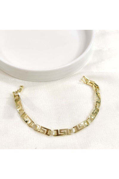 Güler Yüzlü Silver سوار شوبينغ بدون أحجار كريمة ذهبي 17+2 سم