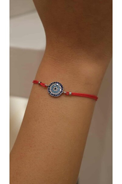 Jerie Kırmızı İp Detaylı Nazar Boncuk Bileklik