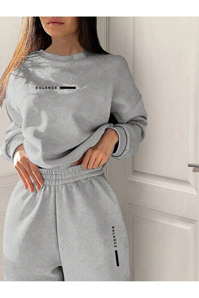 macklin Unisex Men's Women's Balance Printed 3 Thread Crew Neck Tracksuit Set
