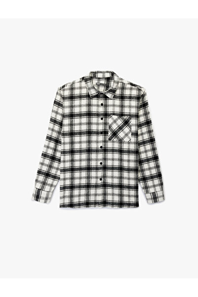 Koton Buttoned Pocket Detailed Classic Collar Long Sleeve Lumberjack Shirt