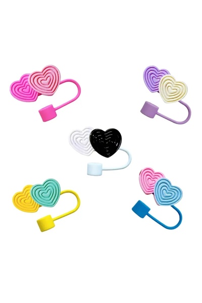 arredamento Termos Uyumlu 2’li Kalp Şeklinde Pipet Tıpası