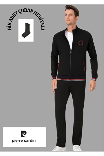 Pierre Cardin Seasonal Zippered & Pocketed Straight Leg Tracksuit Set Th0Clvr25Pcvr