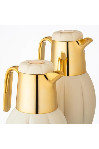 ORIAN Revan 2-Piece Thermos Set, Creamy Gold Ribbed