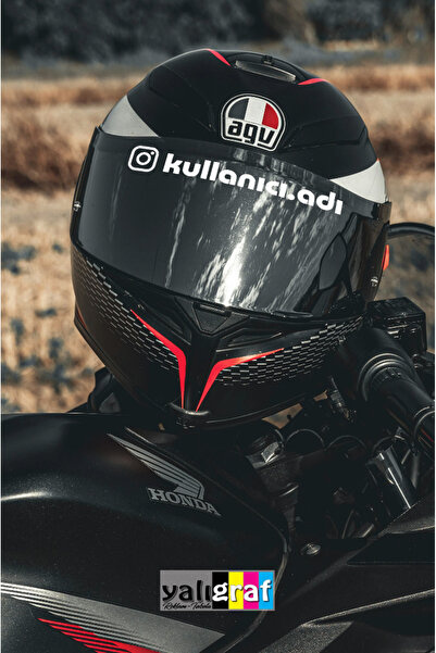 Yalıgraf Reklam Tabela İnstagram Sticker Kask Vizör İçin Motosiklet Motor Sti...