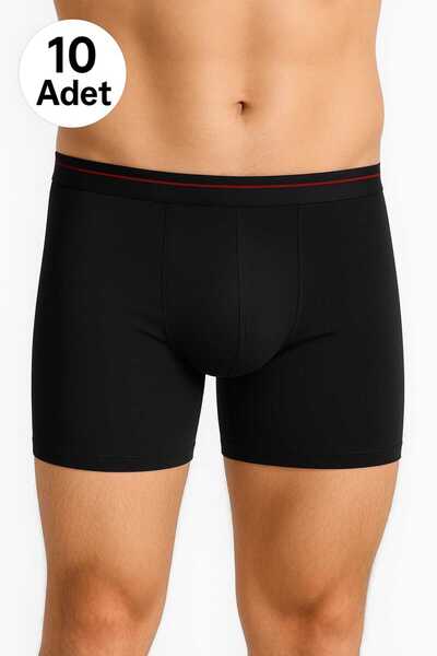 SEDEF YILDIZ Negru material elastic Bărbați boxeri 10 bucăți