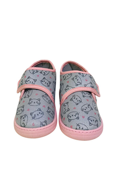 Stella Pendenza Papuci pentru copii, unisex, cu imprimeu gri, cu velcro, confortabil, cu talpă anti-alunecare, pantofi pentru acasă, KP-2005