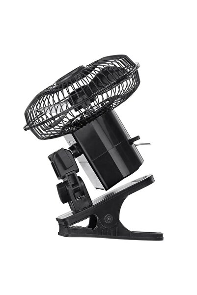 zola Car fan, cold air, 12V, 1.2 m cable, clip mount, 2 speeds, adjustable angle, black