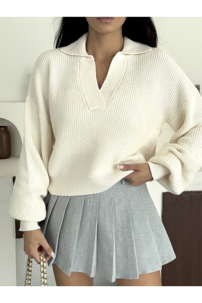 NOA LİNE Жіночий светр з поло-комірцем, м'яка тканина