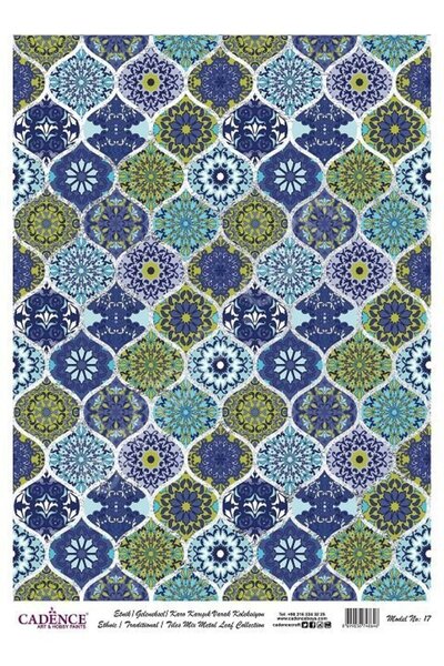 Cadence Patterned Silver Foil Brass Decoapaj Paper - Model 017