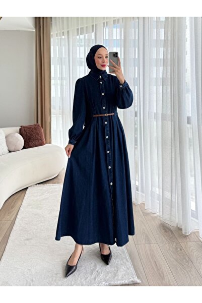 Esre Store 3535 - فستان كوت تيسيتير باللون الأزرق الداكن