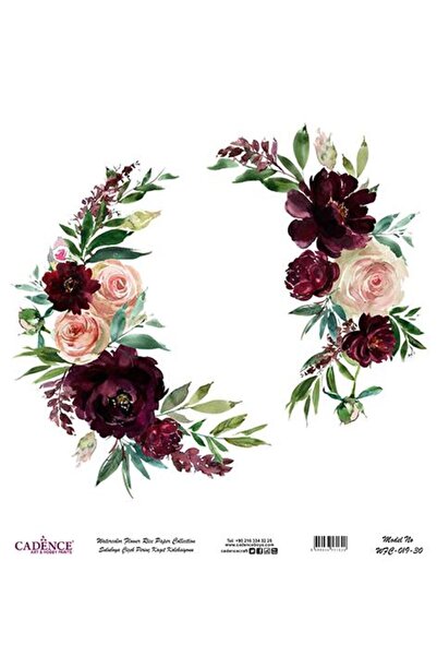 Cadence Watercolor Flower Rice Decoupage Paper - Wfc-019