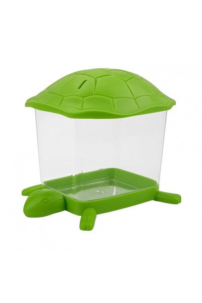 canlipetshop Kaplumbağa Şekilli Kapaklı Mika Fanus 3 Litre (15x15x15 cm) Kare Akvaryum