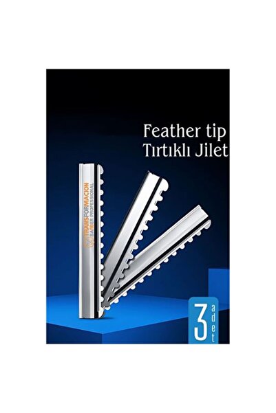 ModaCar Feather Tip Tırtıklı Ustura Jileti 3 Adet