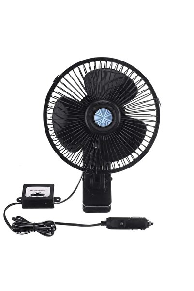 zola Car fan, cold air, 12V, 1.2 m cable, clip mount, 2 speeds, adjustable angle, black