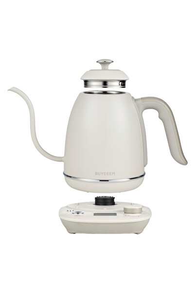 BUYDEEM Electric Kettle Gooseneck K821, 1000W, 0.8 l, Keep warm, NTC sensor technology, LCD, White