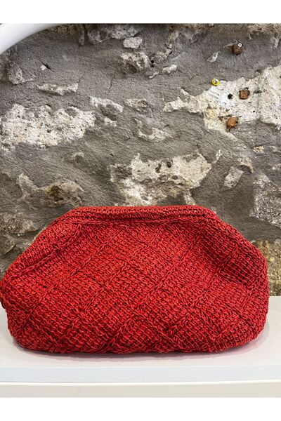 OLDNSTYLE El Örgüsü Burslu Çanta Büyük Boy Kırmızı – Özel Tasarım, El Yapımı