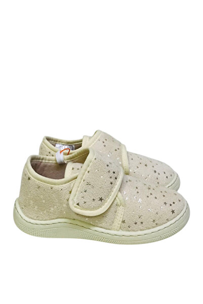 Stella Pendenza Beige Printed Kids Unisex Slippers Velcro Comfortable Non-Slip Sole Home Slippers Shoes Kp-2008