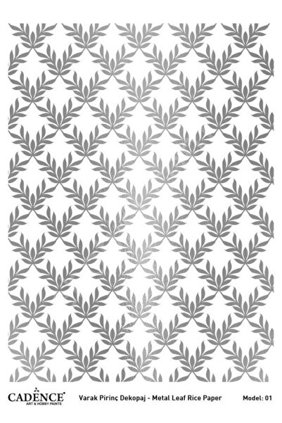 Cadence Silver Leaf Brass Decoapaj Paper - Model 01