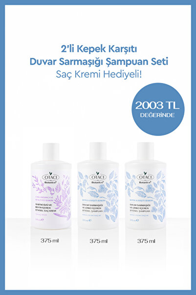 Otacı Kepek Karşıtı Duvar Sarmaşığı Şampuan Seti-Saç Kremi Hediyeli