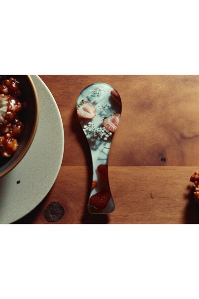 Online Home Market Tempered Glass Dirty Flat Spoon Rest + Spare Silicone Feet...