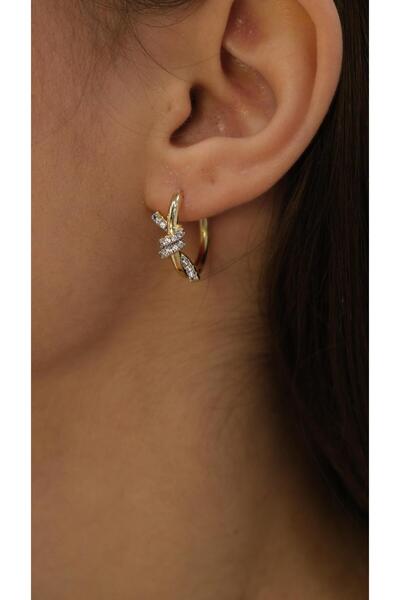 Jerie Gold Tiff Düğüm Detay Halka Küpe