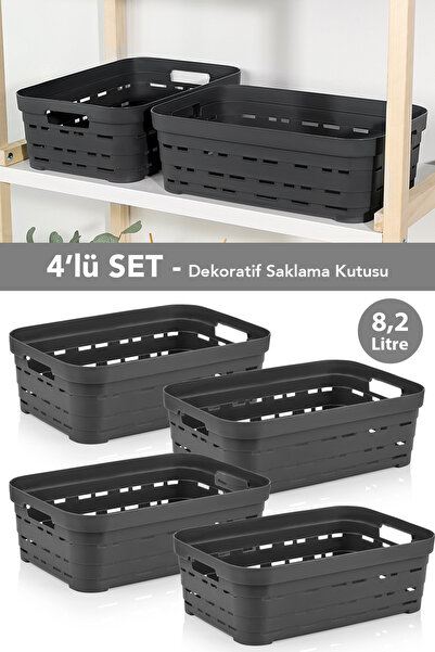 Meleni Home Dekorativna piramidalna kutija za odlaganje sa 4 rupe - Organizat...