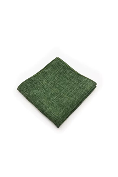 KESNUP Men's suit jacket pocket square, solid color pattern, Dark Khaki Green