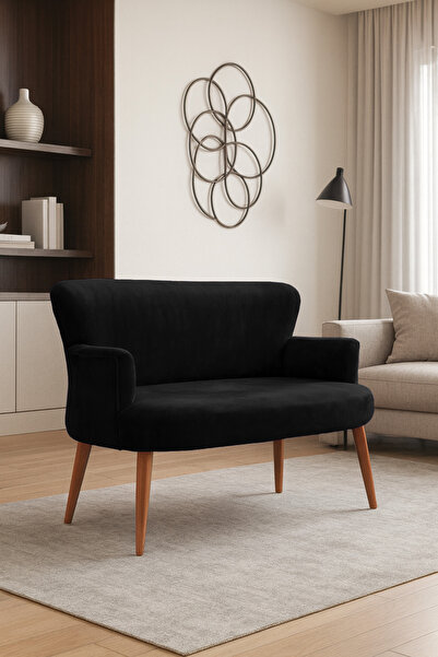 Azra Mobilya Roma Modern İkili Koltuk - Babyface Kumaş - Kapitonesiz - Ahşap ...