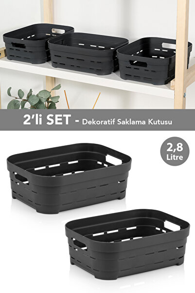 Meleni Home 2'li Delikli Dekoratif Piramit Saklama Kutusu - Dolap Düzenleyici...