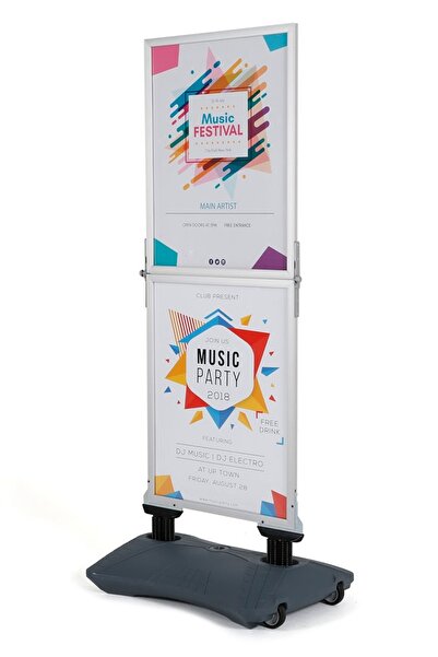 ÖzgürceSeç لوحة إعلانات قائمة بذاتها من WindPro، رفيعة، رمادية اللون، مقاس 55...