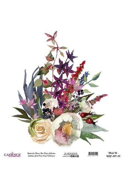 Cadence Watercolor Flower Rice Decoupage Paper - Wfc-009