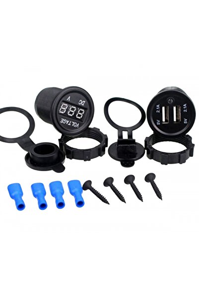 zola Πολυλειτουργικός πίνακας πριζών αυτοκινήτου με 2 x USB/βολτόμετρο, 10,6x4,3 cm, μαύρο